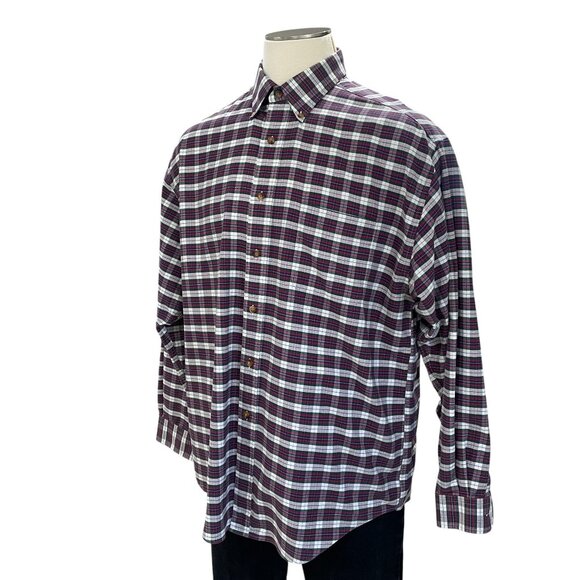 Alexander Julian Colours Plaid Shirt XL Button Down Vintage Cotton Classic - Picture 7 of 8